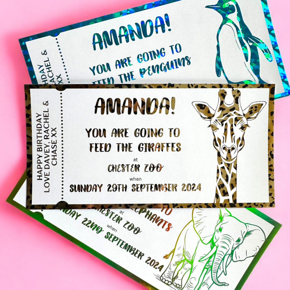 Animal Interaction Experience Foiled Ticket - Perfect for Gifting Unique Animal Adventures