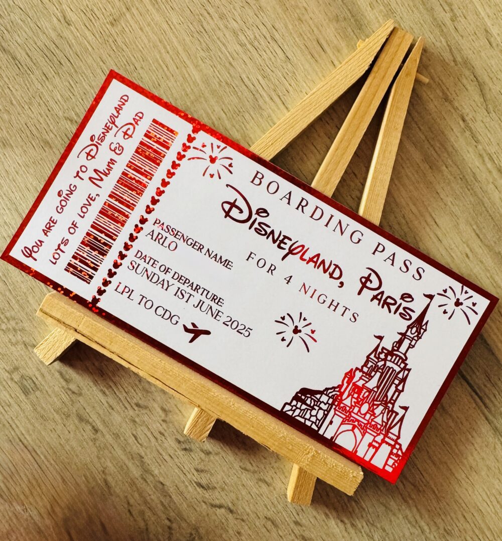 Happiest Place On Earth Personalised Foil Boarding Pass - Keepsake Presentation Gift