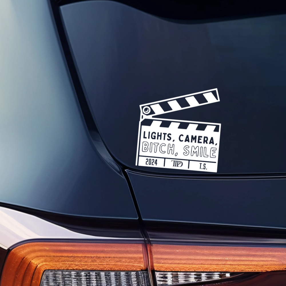 Lights, Camera, B*tch Smile! Vinyl Decal. TS Sticker - Image 2