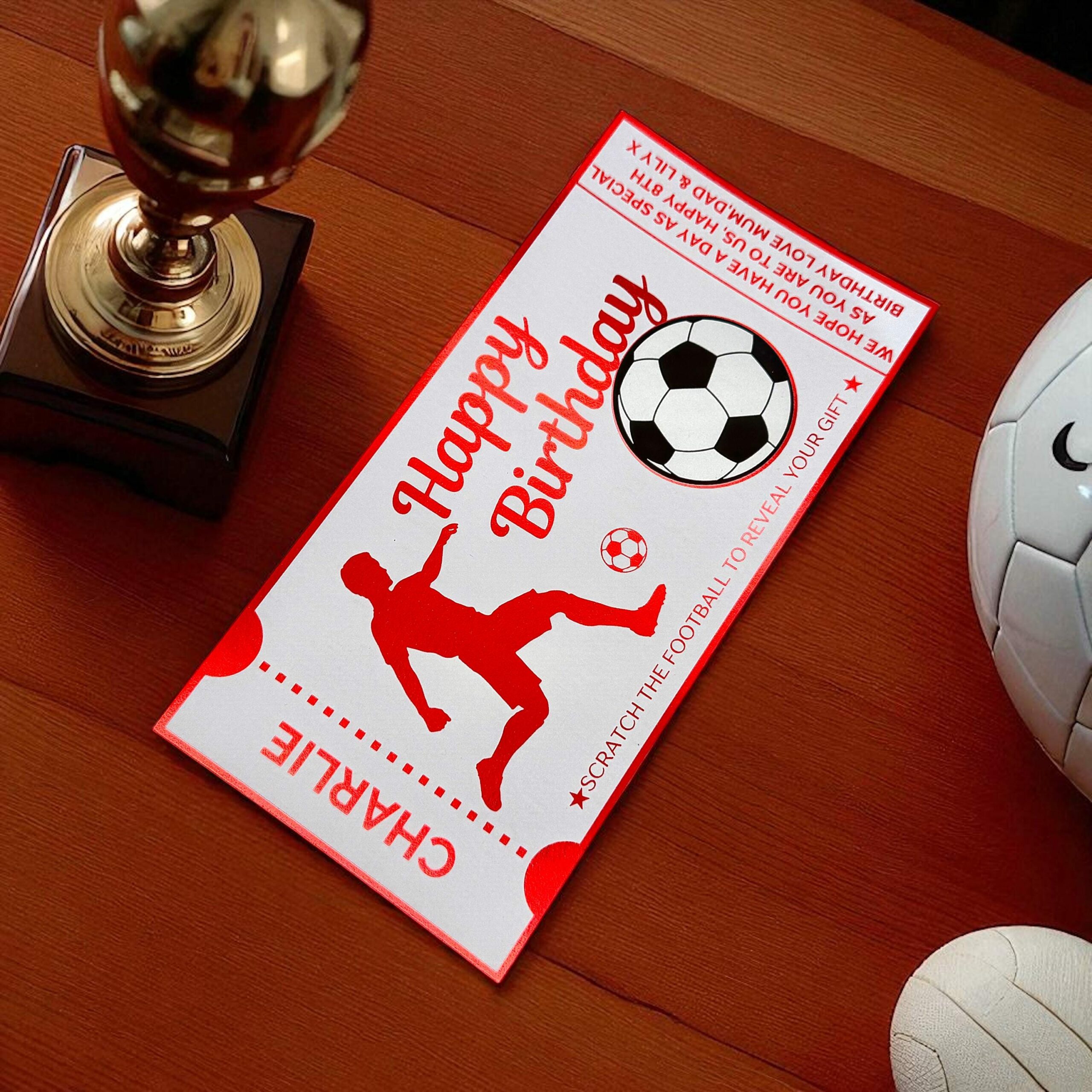 Football Fan Inspired Happy Birthday Scratch Off Foil Ticket For Any Gift - Image 2