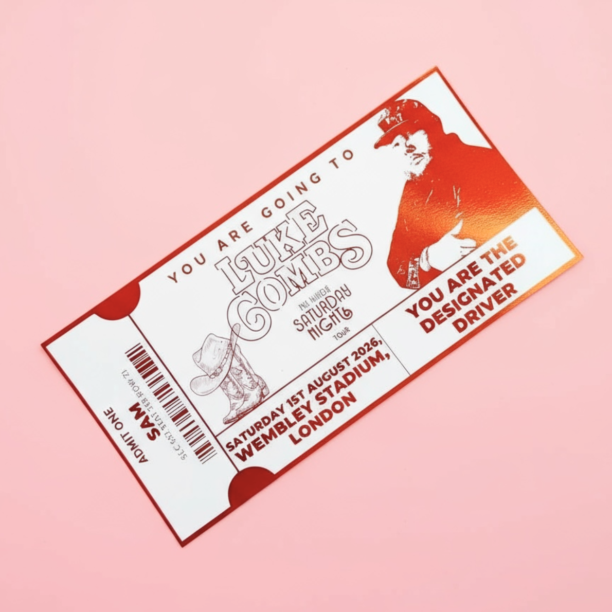 Souvenir Ticket - Luke Combs 'My Kinda Saturday Night Tour'
