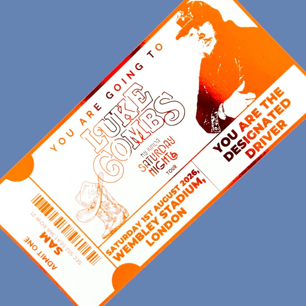 Souvenir Ticket - Luke Combs 'My Kinda Saturday Night Tour' - Image 2
